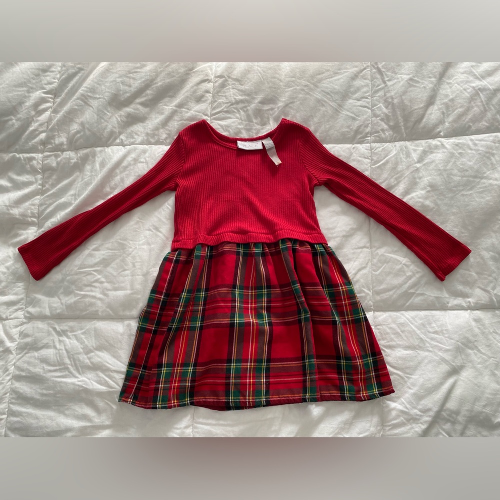 3T girls dress long sleeve The Children’s Place holiday winter classic tartan - Picture 2 of 14